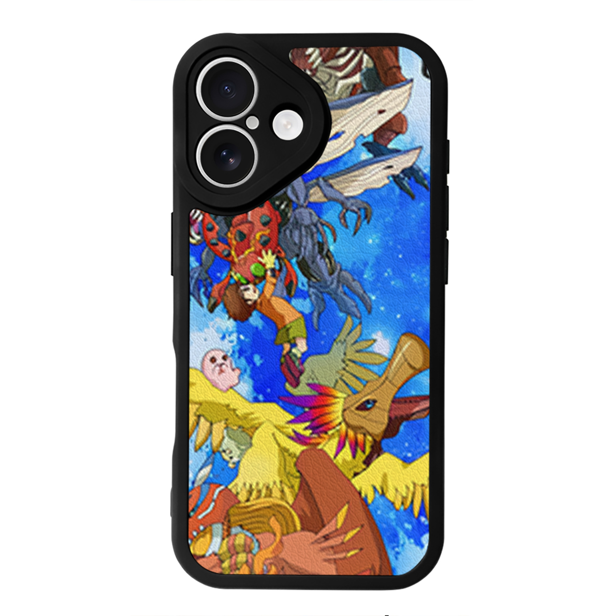 （画像用） Digimon デジタルモンスター/デジモン 【iPhone 16シリーズ対応】シリコンスマホケース（レザー調） 材質：シリコン